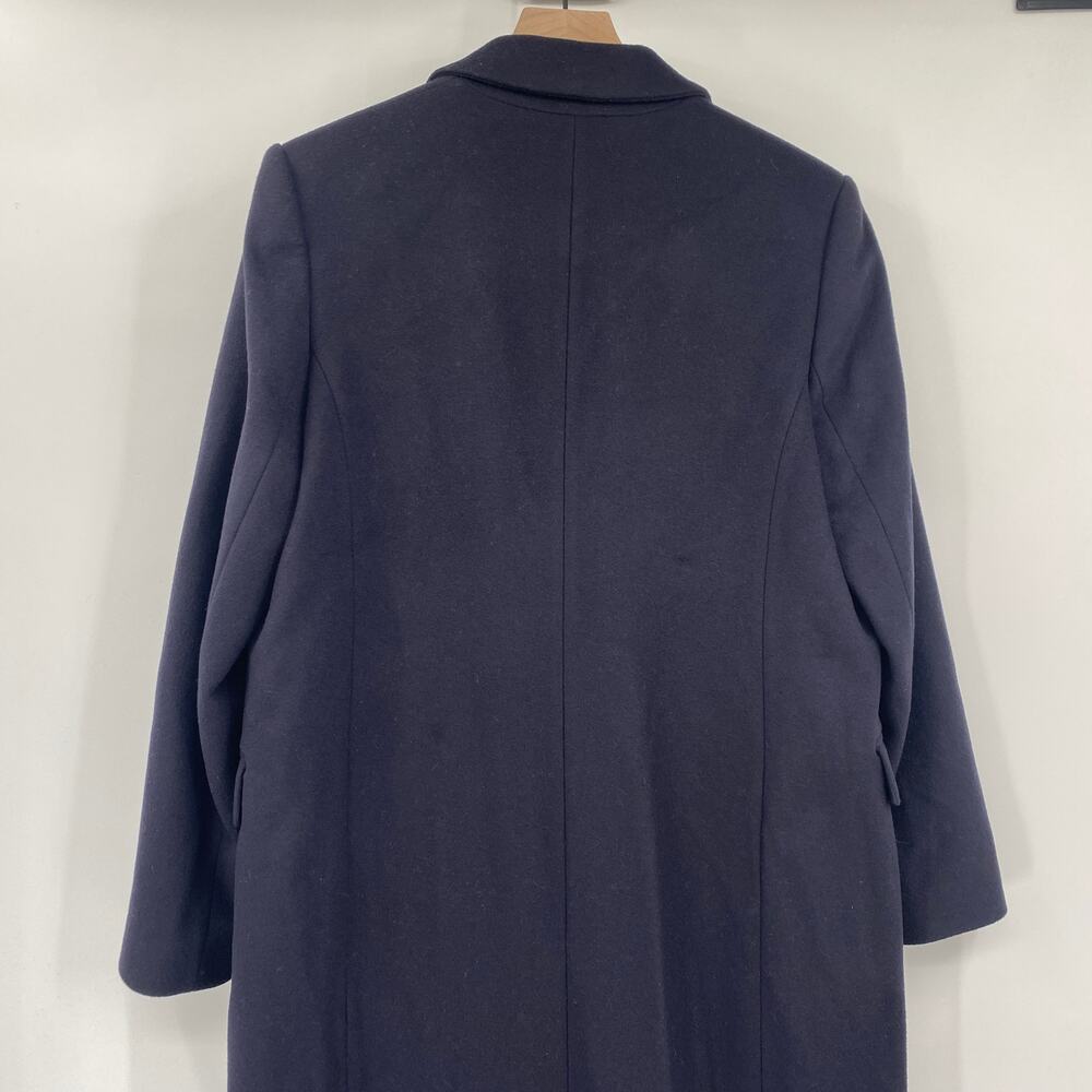 LK Bennett Della Coat Long Double Breasted Wool Cashmere Navy Blue Womens 10 - Picture 6 of 9